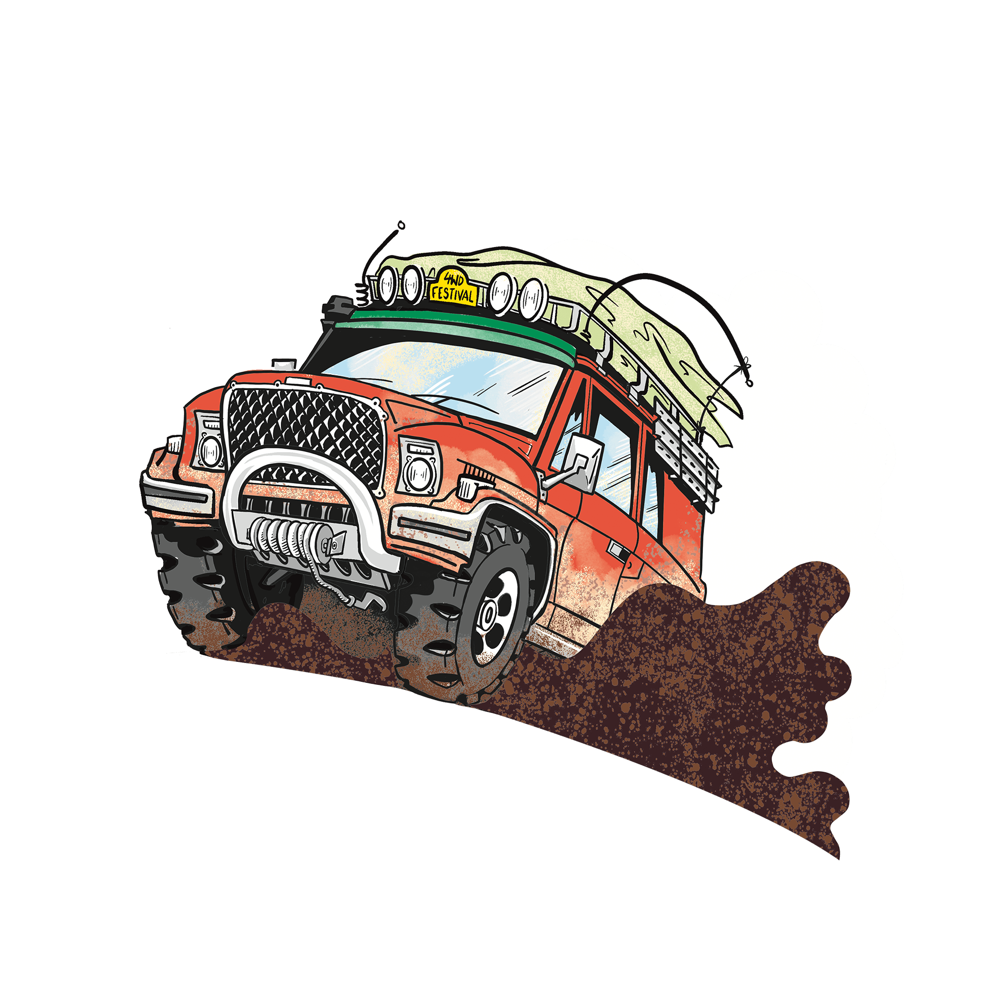 Retro Off-Road: Coverillustratie voor 4WD Magazine